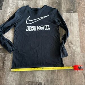 Nike Just Do It Athletic Cut Women’s Size Large Long Sleeve Black T-Shirt